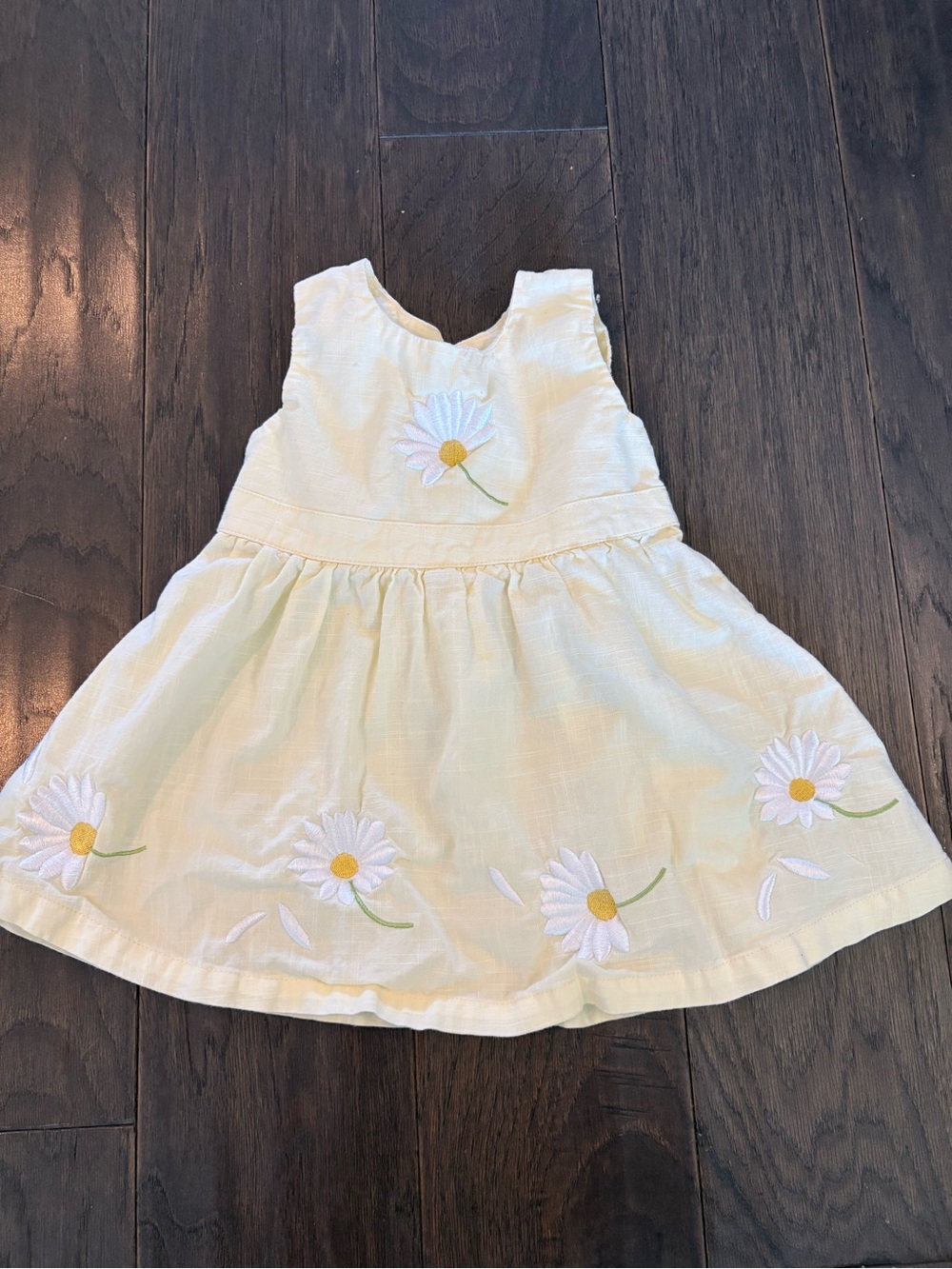 Girls' Butter Yellow Daisy Embroidered Sundress